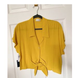 Aritzia tie front blouse